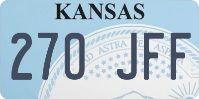 KS license plate 270JFF