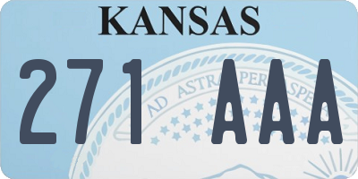 KS license plate 271AAA
