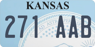 KS license plate 271AAB