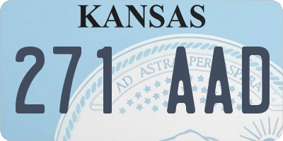 KS license plate 271AAD