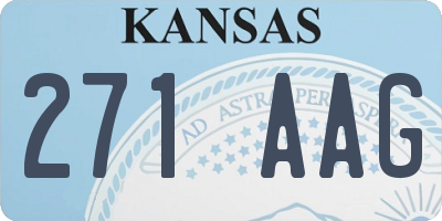 KS license plate 271AAG