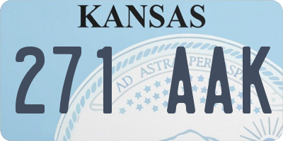 KS license plate 271AAK