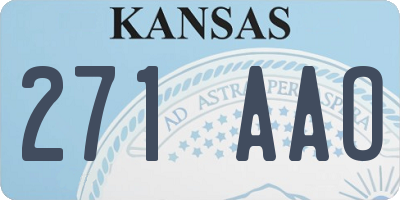 KS license plate 271AAO