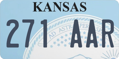 KS license plate 271AAR