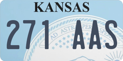 KS license plate 271AAS