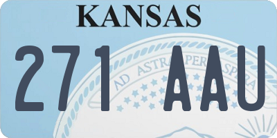 KS license plate 271AAU