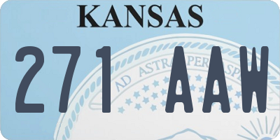 KS license plate 271AAW