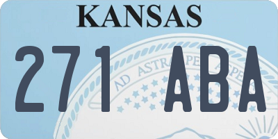 KS license plate 271ABA