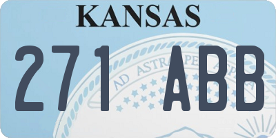 KS license plate 271ABB