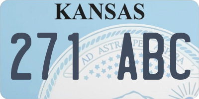 KS license plate 271ABC