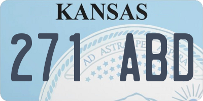 KS license plate 271ABD