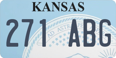 KS license plate 271ABG