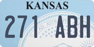 KS license plate 271ABH