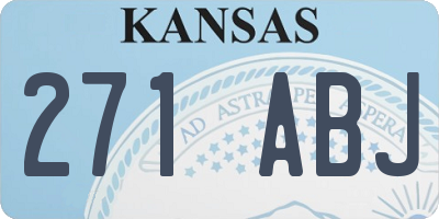 KS license plate 271ABJ