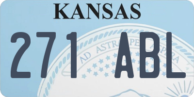 KS license plate 271ABL