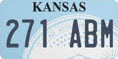 KS license plate 271ABM