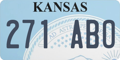KS license plate 271ABO