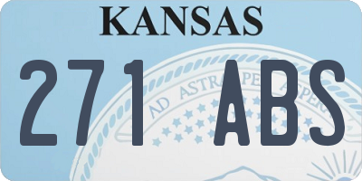 KS license plate 271ABS
