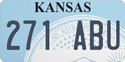 KS license plate 271ABU