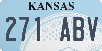 KS license plate 271ABV