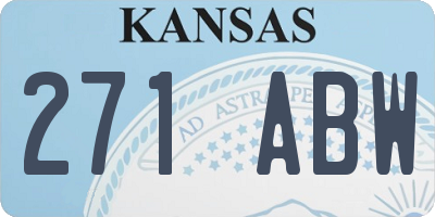 KS license plate 271ABW