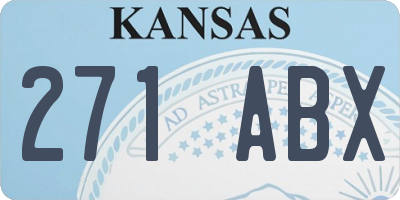 KS license plate 271ABX