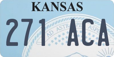 KS license plate 271ACA