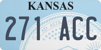 KS license plate 271ACC