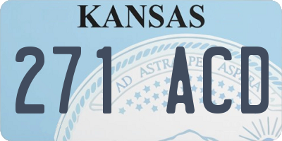 KS license plate 271ACD