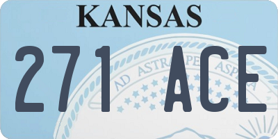 KS license plate 271ACE