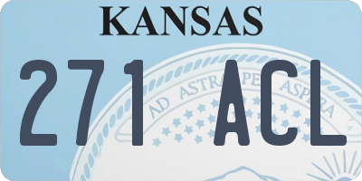 KS license plate 271ACL
