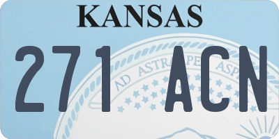 KS license plate 271ACN