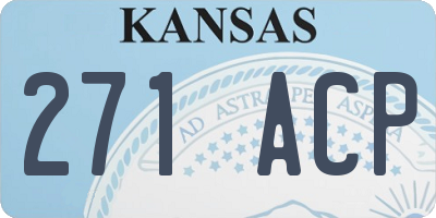 KS license plate 271ACP