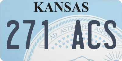 KS license plate 271ACS