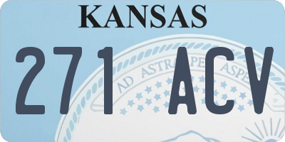 KS license plate 271ACV