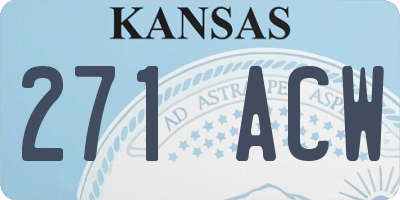 KS license plate 271ACW