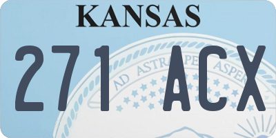 KS license plate 271ACX