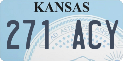 KS license plate 271ACY