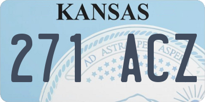 KS license plate 271ACZ