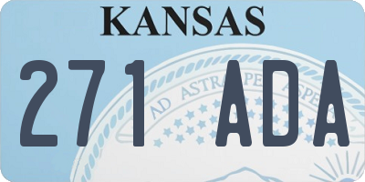 KS license plate 271ADA