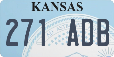 KS license plate 271ADB