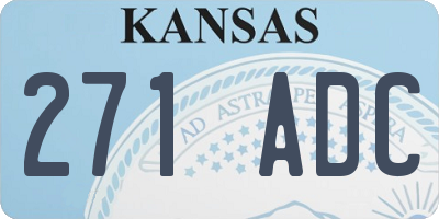 KS license plate 271ADC