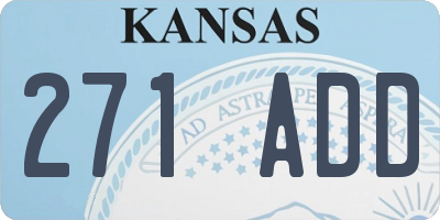KS license plate 271ADD
