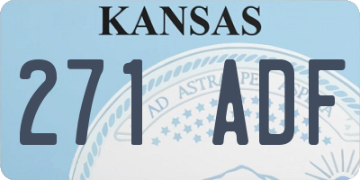 KS license plate 271ADF