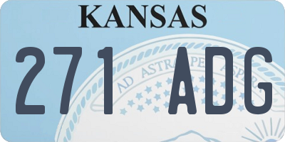 KS license plate 271ADG
