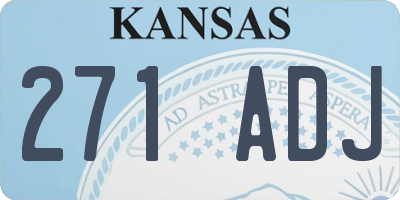 KS license plate 271ADJ