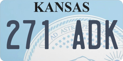 KS license plate 271ADK