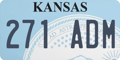 KS license plate 271ADM