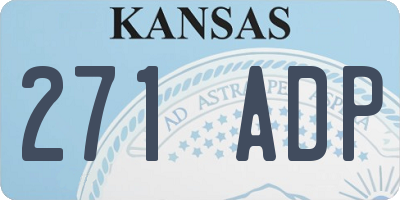 KS license plate 271ADP