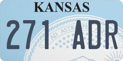 KS license plate 271ADR